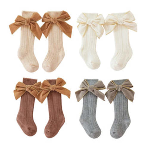 MARY Velvet Bow Socks - Hazel & Bo