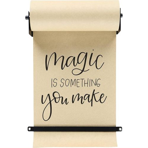 Roller Kraft Paper Roll Display - Wall Decor/Art Wall Mount - (1) Kraft Paper Roll Included (12 Inch, Black)