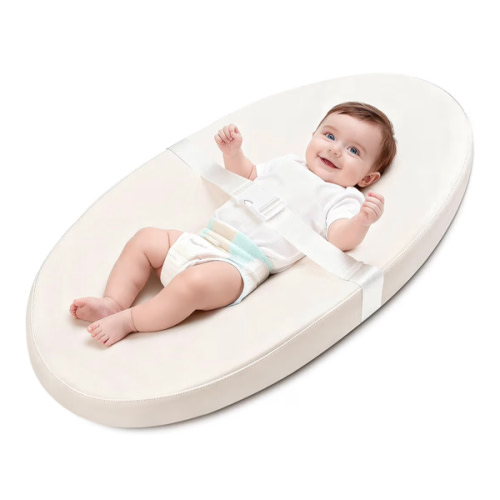 Baby Diaper Changing Pad, Wipeable Baby Changing Pad for Dresser, Contoured Waterproof Changing Pad with PU Cover, Non-Slip Safety Belt & Bottom, Portable, Lightweight