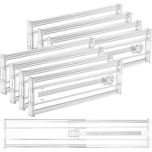 Vtopmart 8 Pack 4" Clear Plastic Regular Upgrade Drawer Dividers, for Clothes, Dresser, Baby Clothing, Underwear, Cosmetic, Toiletries