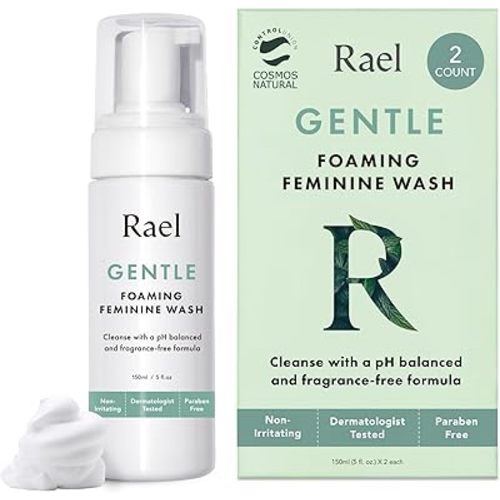 Rael Foaming Feminine Cleansing Wash - Intimate Wash, pH-Balanced, Sensitive Skin, Unscented, Daily Cleansing Wash (5oz, 2 Pack)