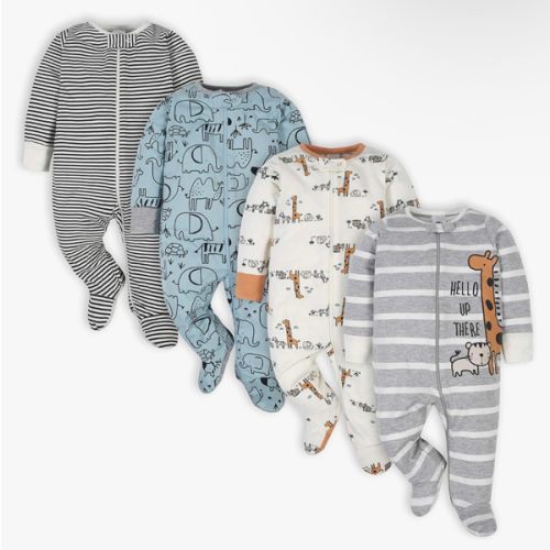 Gerber baby-boys 4 Pack Sleep 'N Play Footie