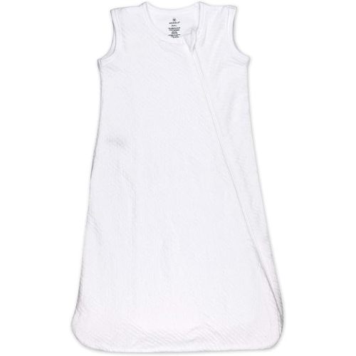 HonestBaby Organic Cotton Matelasse Wearable Blanket, Bright White, Small