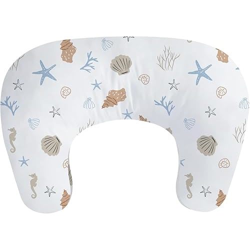 Little Grape Land Nursing Pillow for Infants, Breastfeeding Pillows, Baby Support Pillow for Nursing, Bottle Feeding, Tummy Time with Machine Washable Cover & Breathable Filling, Shell