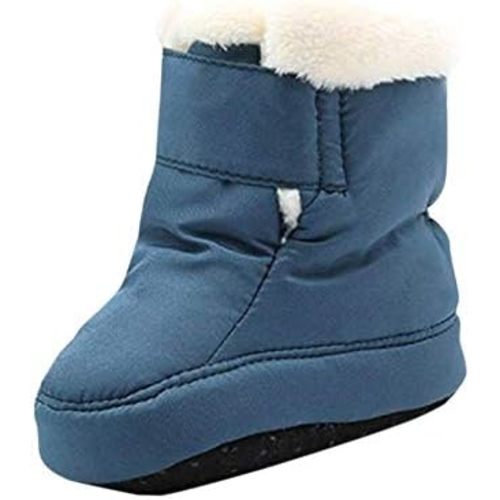 Kuner Newborn Baby Boys Girls Plush Boots Soft Sole Adjustable Winter Warm Snow Boots Crib Shoes for 3-18 Months
