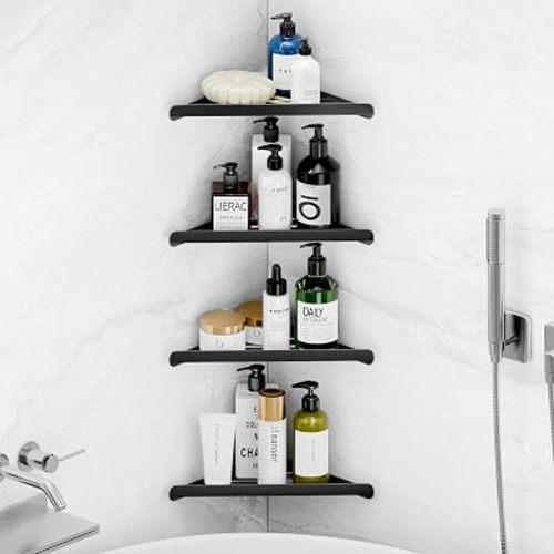 Fikoksol Shower Caddy Storage, Triangle Corner Shelf with Adhesive Glue