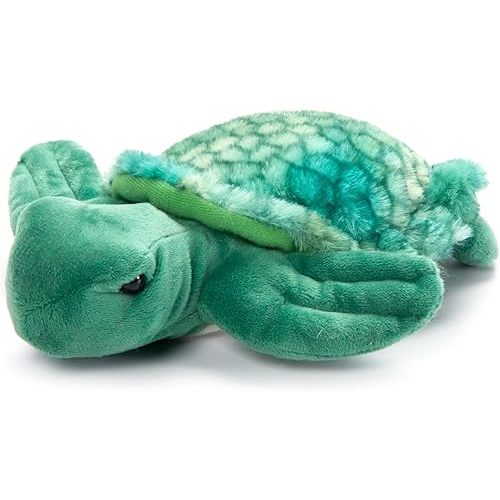 The Petting Zoo Sea Turtle Stuffed Animal Plushie, Gifts for Kids, Scoopz Sealife Animals, Green Tortoise Plush Toy 8 Inches