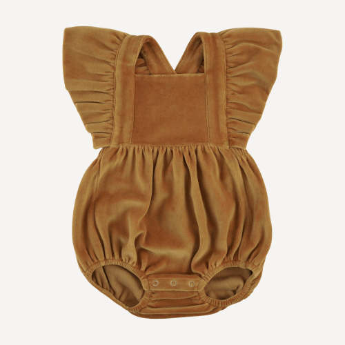 ruffle strap bubble | apple cinnamon | organic cotton velour – kate quinn