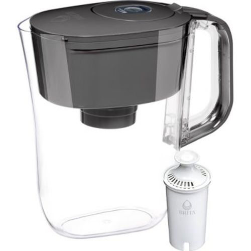 Brita Water Filter 6-Cup Denali Water Pitcher Dispenser with Standard Water Filter Slate Gray