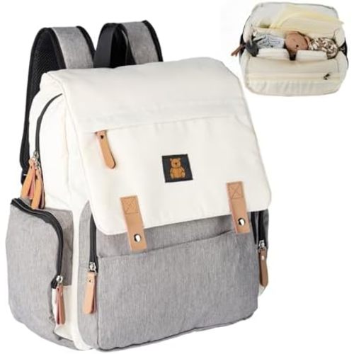 Baby Bliss Alexander Diaper Bag (Color Cream & Grey)