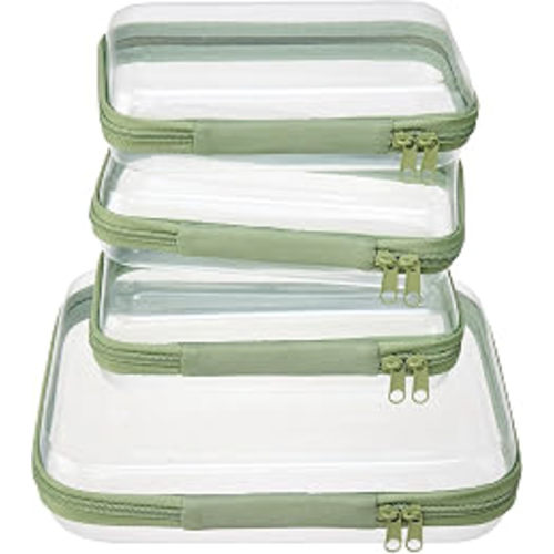 Amazon.com: 4 pcs Clear Zipper Pouches,Hard Shell Zipper Case,Toiletry Bag for Travel | CLear Diaper Bag, Toiletry Pouch, Travel Organizer, Cosmetic Bag,Toy Storage Bins (M+3S) (Mint Green)