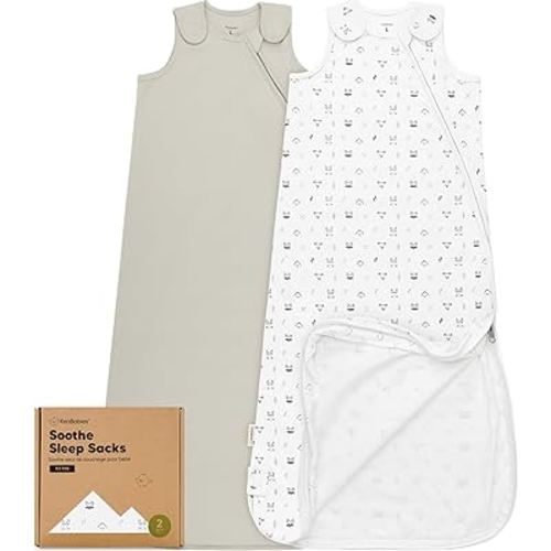 2-Pack Organic Baby Sleep Sacks, 100% Cotton - Soft & Breathable 0.5TOG Baby Wearable Blanket, Toddler Sleeping Sack 18-24 months, Easy to Wear Transitional Swaddles for Newborns, Infants (Nordic, L)