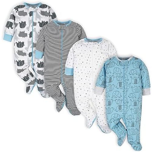 Onesies Brand baby-boys 4-pack Sleep 'N Play Footies