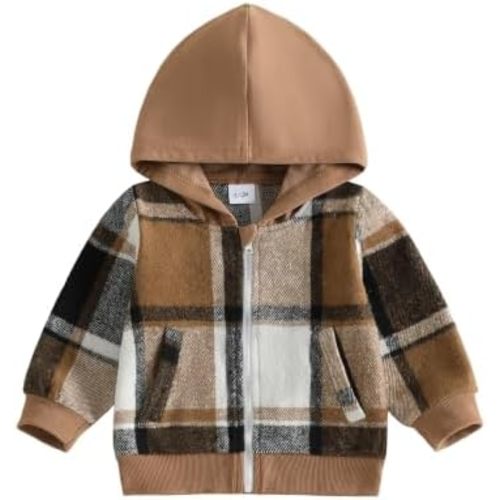 Douhoow Toddler Boy Hoodie Baby Flannel Jacket Fall Winter Festival Clothes