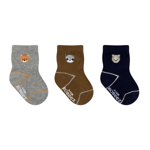 Wild Critters 3-Pack Baby Socks in Neutral