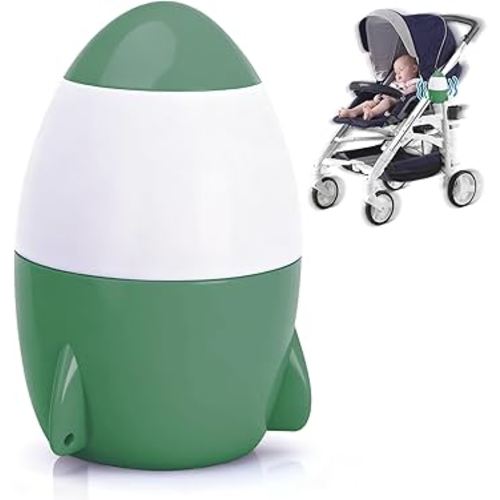 Hands-Free Rocker with 5-Speed Settings and 40-Minute Timer, Baby Stroller Vibrating Soothing Device Gently Rocks Any Stroller or Pram, Essential Gifts for Newborns (Green)
