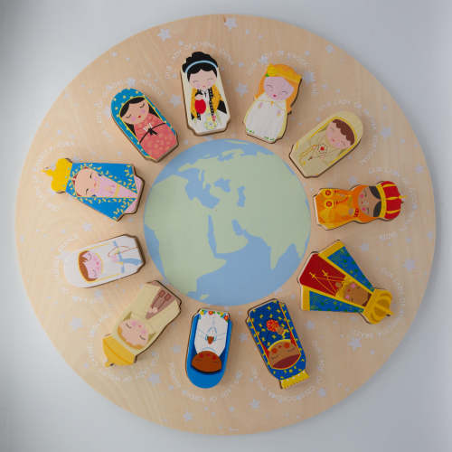 The Virgin Mary Around the World Wooden Puzzle – Shining Light Dolls
