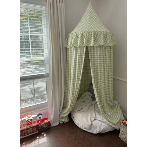 Etsy Green Plaid Ruffle Canopy