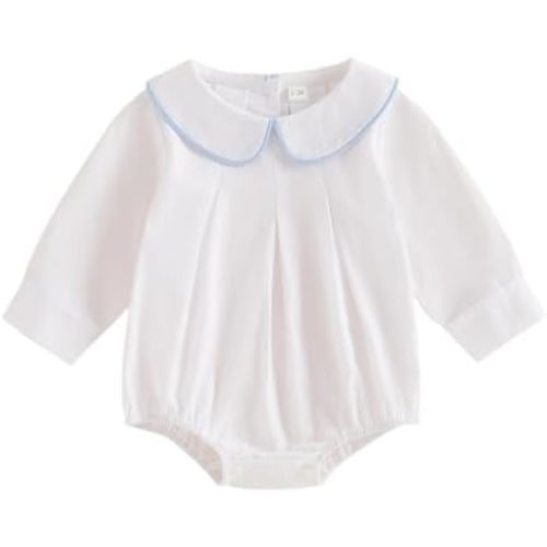 Baby Boy Girl Bubble Romper Infant Long Sleeve Collar Fall Romper
