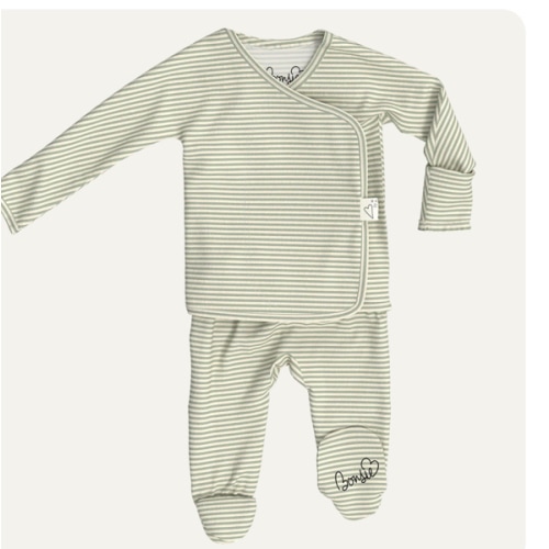 Footie - Mint Twist – Bonsie Skin to Skin Babywear