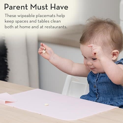 PINK Silicone Placemat for Babies & Toddlers by Bella Tunno, Non-Slip Baby Feeding Mat for High Chair & Table, Dining, Eating, Food & Travel Placemat for Kids