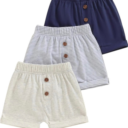 Baby Boys' Toddler 3-Pack Pull-on Jogger Shorts Classic Fit Elastic Waist Shorts Kids Multipacks Pants