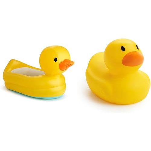 Munchkin® Duck™ Inflatable Baby Bathtub with White Hot® Heat Alert & White Hot® Safety Bath Ducky Toy, Yellow