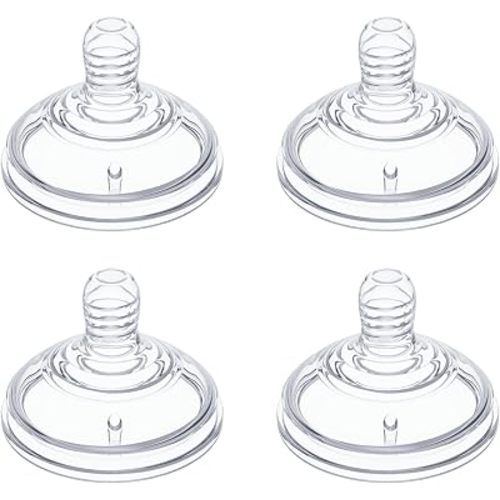 Replacement Silicone Nipple for Tommee Tippee Natural Start Anti-Colic Baby Bottles, BPA-Free, Size S, Slow Flow, 1m+, 4 Count