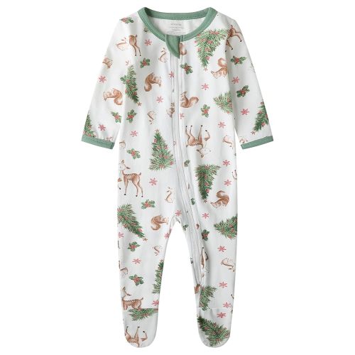 O2 BABY Baby Boys Girls Organic Cotton Zip-Front Sleeper Pajamas, Footed Sleep 'n Play