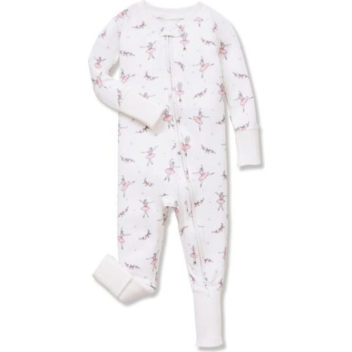 Sugar Plum Fairy Stretch Pima Cotton Blend Convertible One-Piece Pajamas, 0-3M