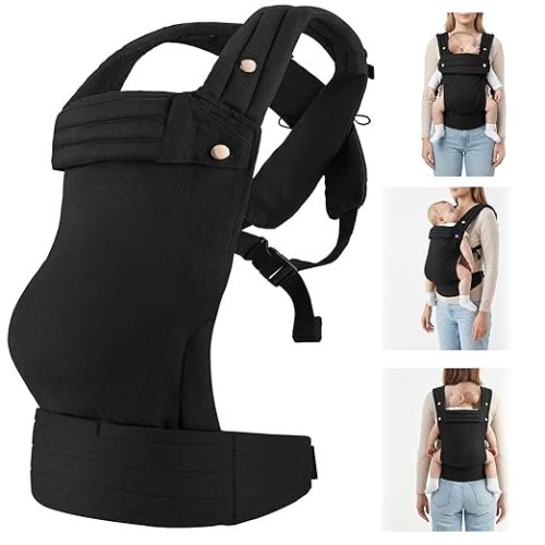 CycleMore Baby Carrier Newborn to Toddler - Soft Structured Carrier with Hip Healthy Design, 3 Carry Positions Options, Ergonomic Backpack Design with Lumbar Support (7-35lbs) Ivory