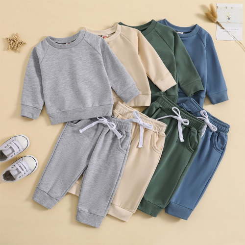 MXIEZI Newborn Boys Sweatshirt 2 Piece Outfits Baby Spring Fall Winter Clothes Long Sleeve T-Shirt Tops+jogger Pants Two Piece Set for Baby 0-24 Months