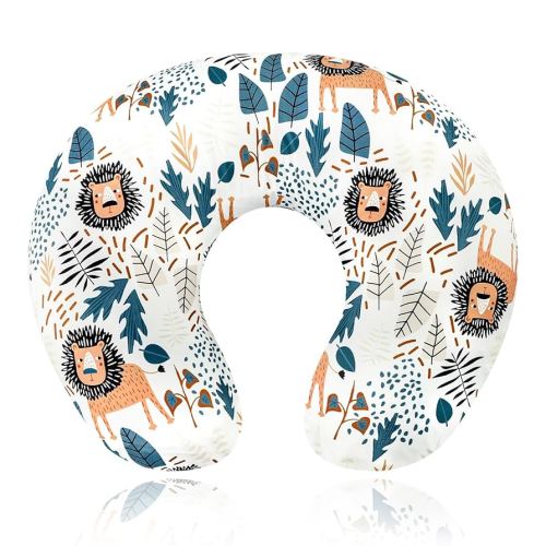 SWESEN Nursing Pillow Cover, Lion Breastfeeding Pillows Covers, Snug Fits Nursing Pillow Slipcovers for Boys Girls, Ultra Soft and Stretchy, Animal