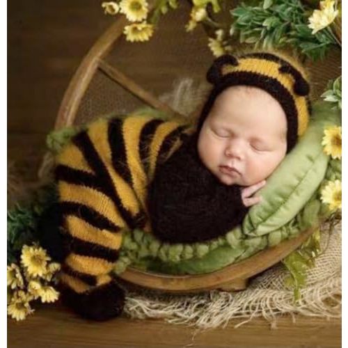 Newborn Baby Photography Props Outfits Cute Bear Hat Romper Set Infant Baby Boy Girl Photoshoot Props Costume