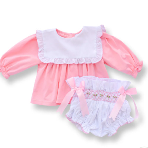 Rosebud Smocked Diaper Set