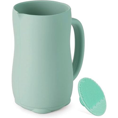 Baby Bath Rinse Cup, Bath Cup for rinsing Hair,The Silicone Material is Soft and Safe, a Good Choice for Baby Bath Products(Green)