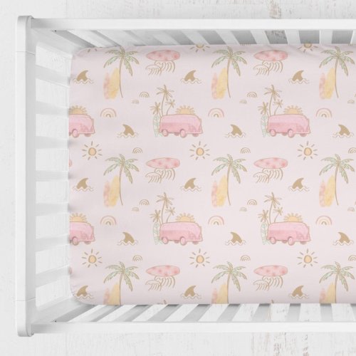 Boho Surfer Girl Crib Sheet