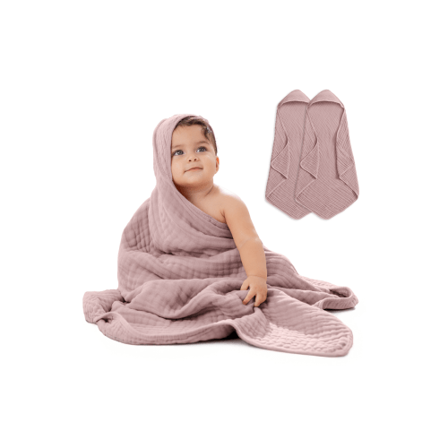 Hooded Baby Towels - 6 Layers, Pack of 2