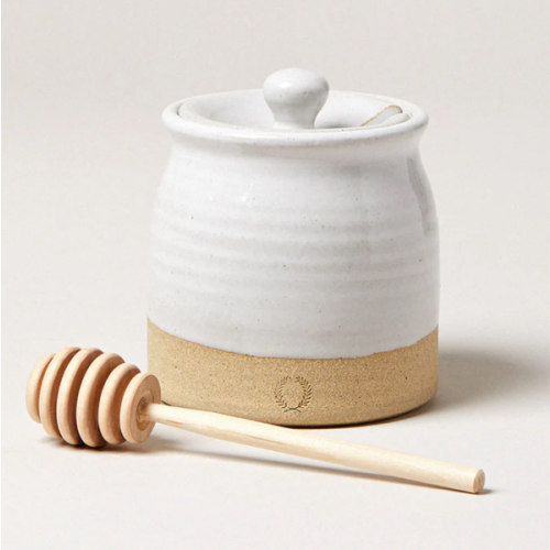 Farmhouse Pottery - Beehive Honey Pot with Wooden Dipper