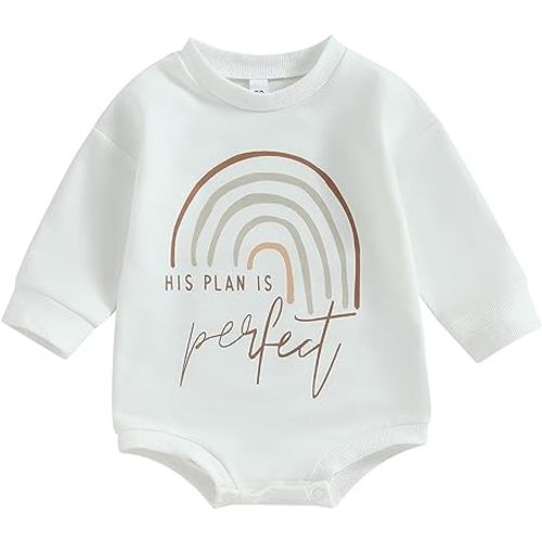 Fall Clothes Infant Baby Girl Boy Rainbow Long Sleeve Sweatshirt Romper Oversized Crewneck Bodysuit Pullover Tops