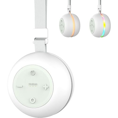 Máquina de sonido portátil para bebés, niños y adultos, máquina de ruido blanco recargable por USB con función de temporizador, 18 sonidos suaves, luz de estado de ánimo que cambia de 256 colores, función de memoria, terapia de sonido para el hogar, viaje