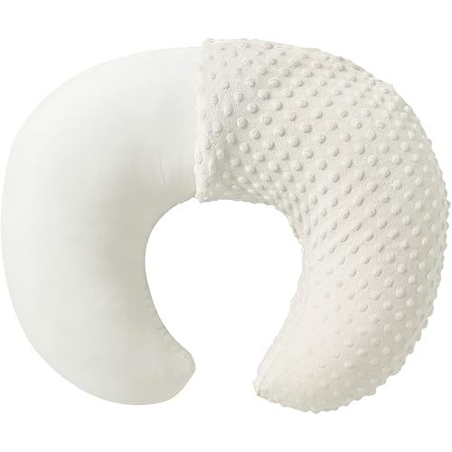 Nursing Pillow and Positioner with Cover for Breastfeeding and Bottle Feeding, Propping Baby, Tummy Time, Baby Sitting Support, Awake-Time Support (Beige, 22" x 17.7" x 5.9")