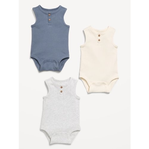 Sleeveless Ribbed Henley Bodysuit 3-Pack for Baby