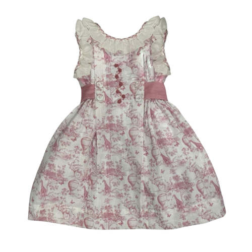 Safari Pink Toile Embroidered Dress – Piccoli & Co ®