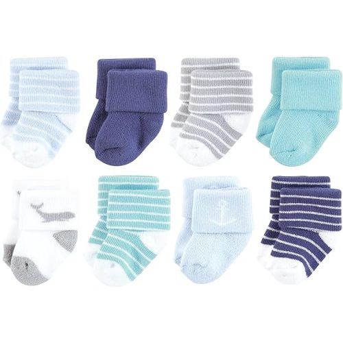 Hudson Baby Baby 8-pack Cotton Rich Newborn and Terry Socks