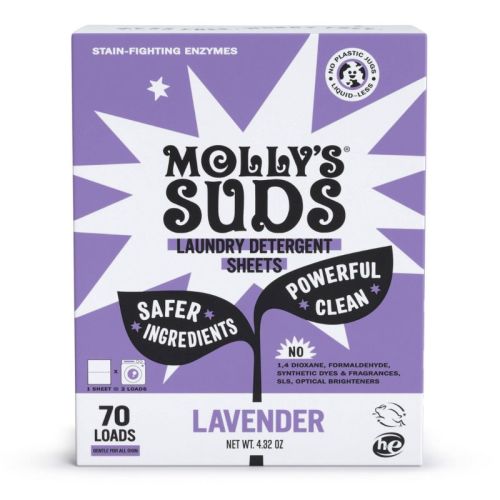 Molly's Suds Lavender HE Laundry Detergent Sheets 70 Loads - 4.32oz