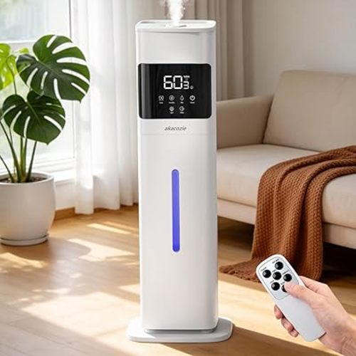 Humidifier Large Room, 2.1Gal/8L Cool Mist Humidifiers for Bedroom 500 sq ft, Humidifiers for Home with Essential Oil Diffuser, Top Fill Quiet Humidifier for Baby Nursery Office Plants, White