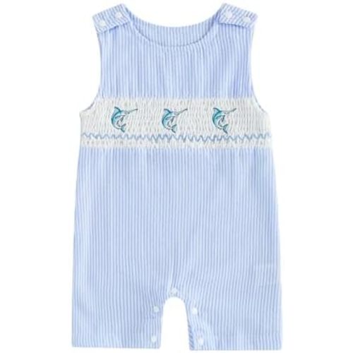 BemeyourBBs Newborn Baby Boy Romper Sleeveless Jumpsuit One Piece Outfit Overall Summer Clothes