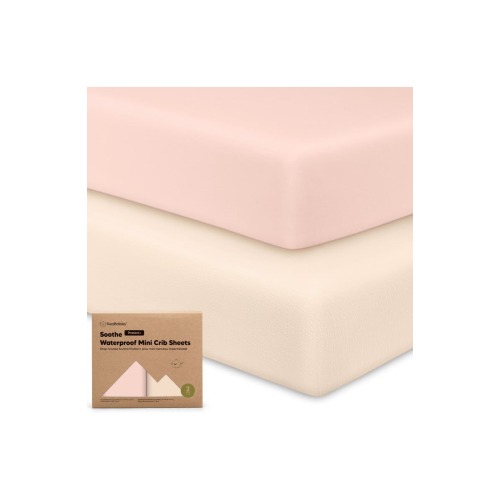 2-Pack Soothe [Protect+] Waterproof Mini Crib Sheets