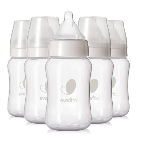 Evenflo Feeding Premium Proflo Venting Balance Plus Wide Neck Baby, Newborn and Infant Bottles - Helps Reduce Colic - 9 Ounce (Pack of 6)